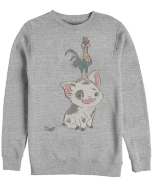 Disney Men's Moana Pua and Hei Hei Crewneck Fleece