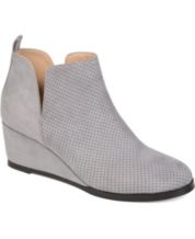 Gray wedge booties outlet