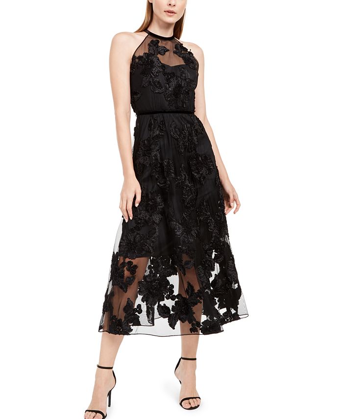 Elie Tahari Myranda Embellished Floral Dress - Macy's