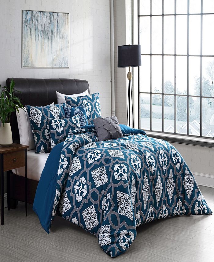 Geneva Home Fashion Lawton Reversible 5Piece Twin Comforter Set Macy's