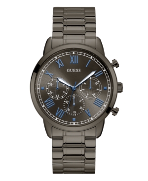 image of Guess Men-s Gunmetal-Tone Stainless Steel Multi-Function Watch. 44mm