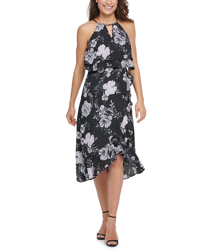 kensie Ruffled Popover Midi Dress & Reviews - Dresses - Women - Macy's