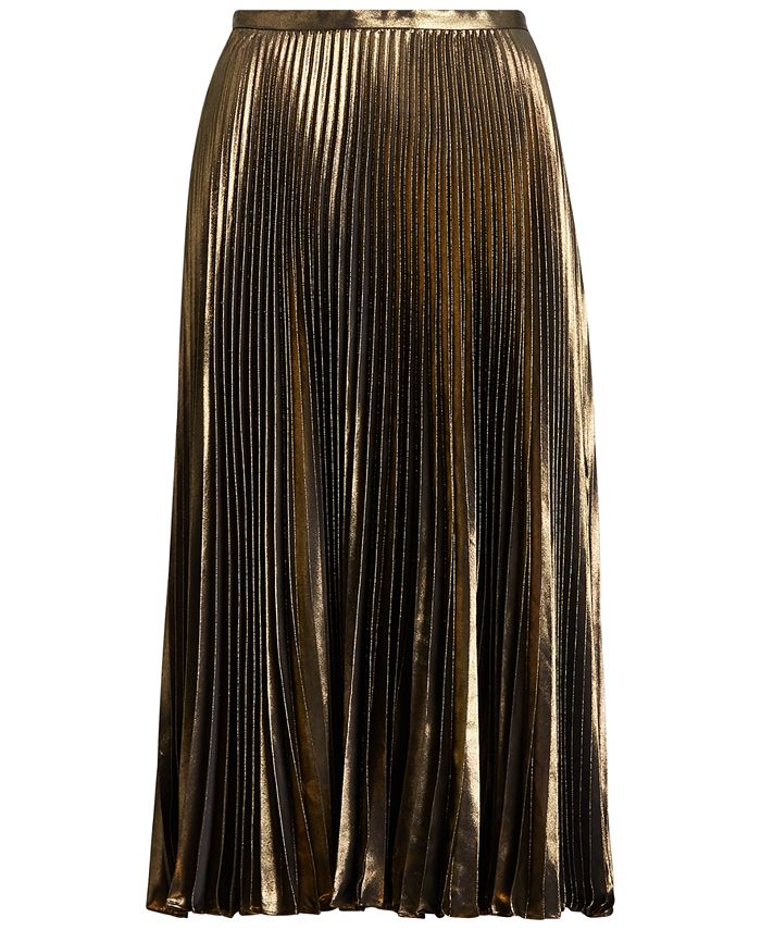 Lauren Ralph Lauren Pleated Metallic Skirt - Macy's