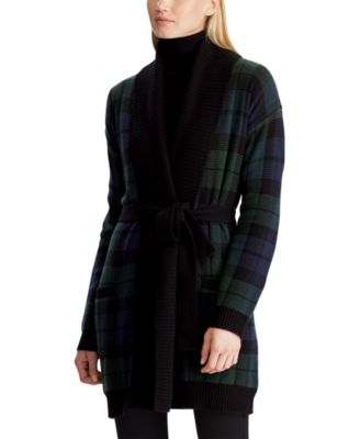 ralph lauren plaid cardigan