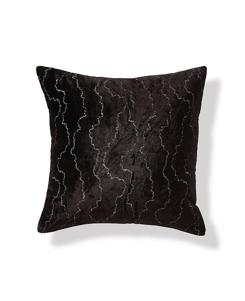Donna Karan Onyx 20 Square Velvet Stitch Decorative Pillow