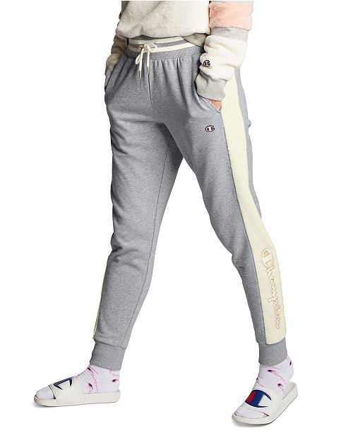 faux fur joggers