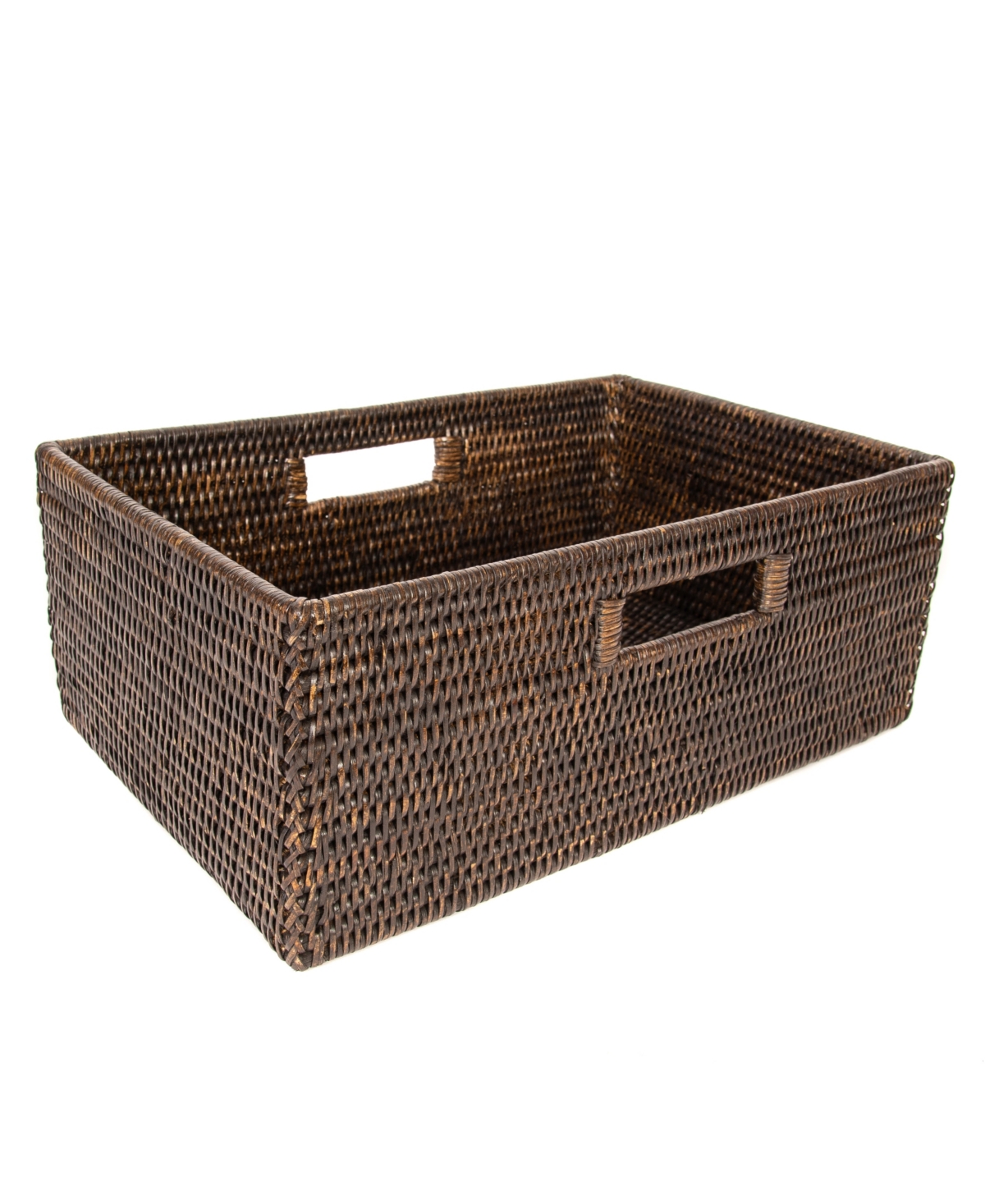 Artifacts Rattan Rectangular Shelf basket with Side handles