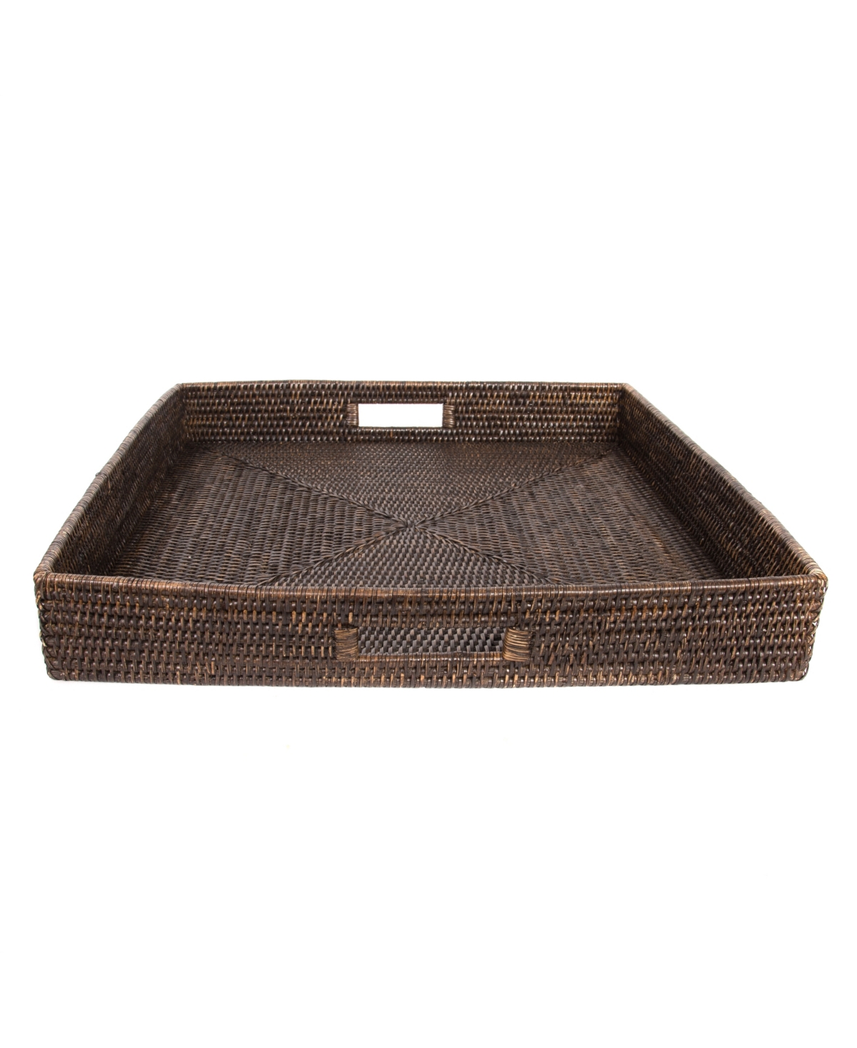 Artifacts Trading Company Artifacts Rattan Square Ottoman Tray In Coffee Bean
