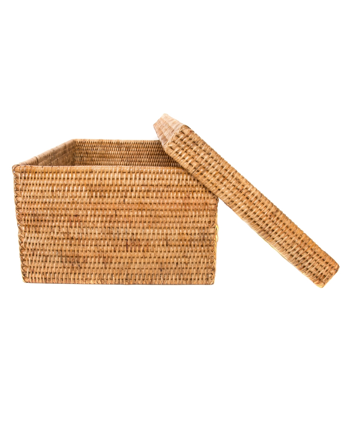 Artifacts Trading Company Artifacts Rattan Rectangular Storage Box With Lid In Honey Brown