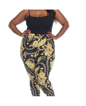 White Mark Plus Size Printed Leggings