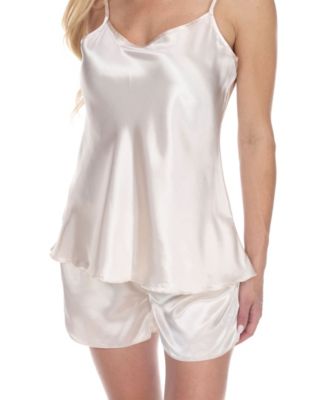 white satin pjs