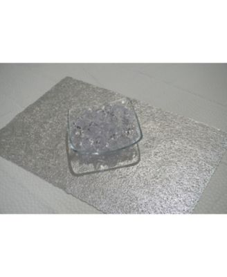 Reversible Metallic Lacey Place Mats Slip Resistant 12" x 18" Placemats - Set of 4