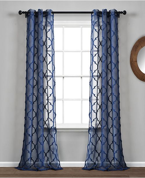 Lush Decor Avon Trellis 38 X 84 Sheer Curtain Set Reviews Window Treatments Blinds Macy S