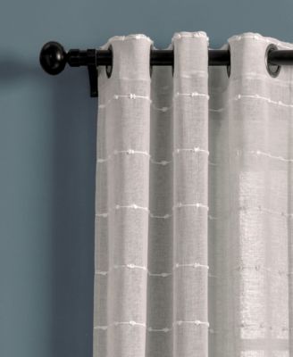 Lush Decor Farmhouse Textured Grommet Sheer Window Curtain Panels
