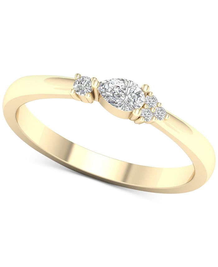 Macy s Diamond Pear Cut Promise Ring 1 5 ct. t.w. in 10k Gold