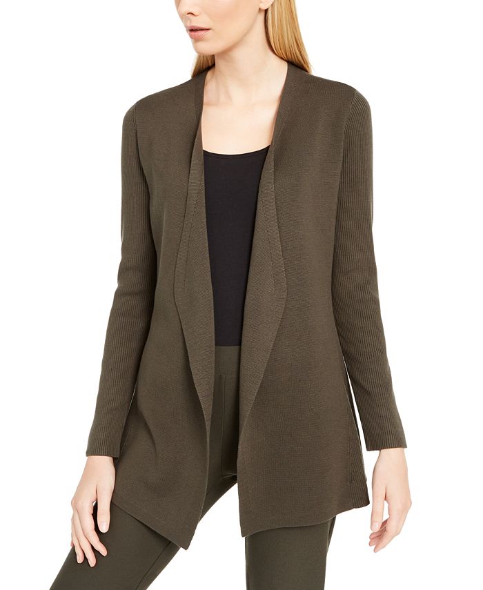 Eileen fisher top open front cardigan