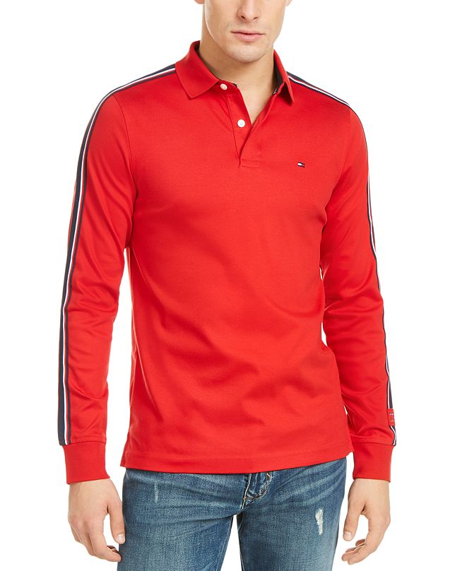 Tommy Hilfiger Men's SlimFit Tiley Sleeve Taped Long Sleeve Polo Shirt