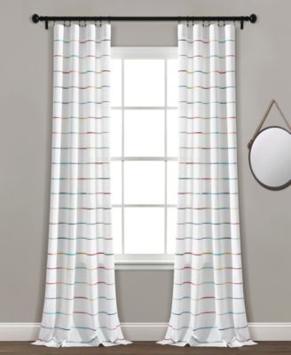 Lush Decor Ombre Stripe Yarn Dyed Cotton Window Curtain Panels- Drapes - Light Filtering Curtains for Living Room