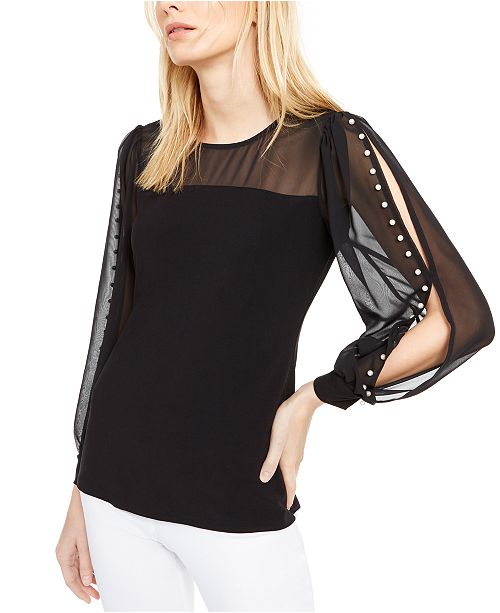 Inc International Concepts Inc Faux Pearl Sleeve Top Created For