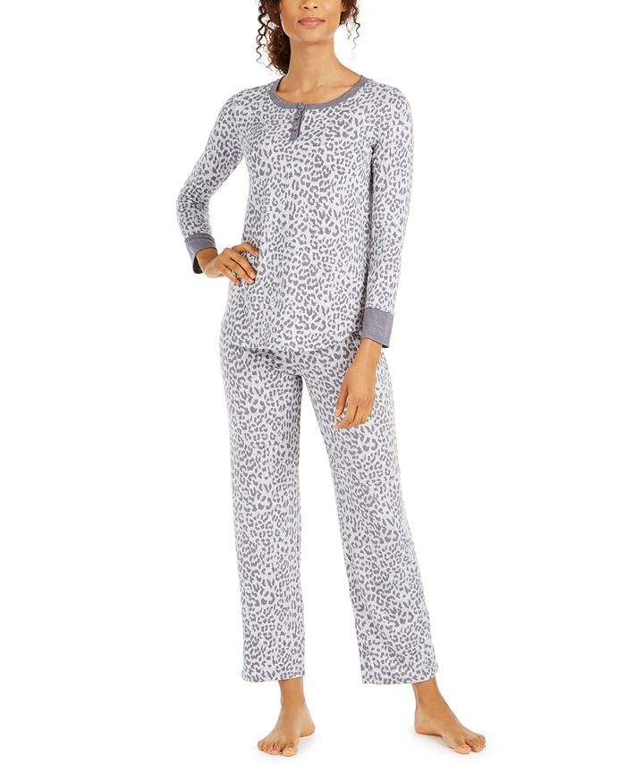 Ellen Tracy Animal-Print Pajamas Set - Macy's