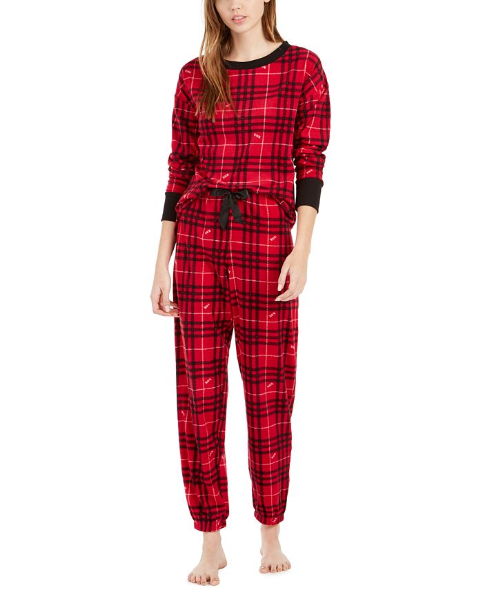 Betsey Johnson Printed Waffle Fleece Pajamas Set Macy s