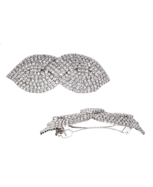 image of Nina Overlapping Crystal Bow Barrete