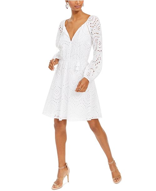 Inc Cotton Keyhole Eyelet Dress Created For Macy S