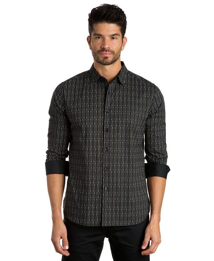 Jared Lang Stripe Print Long Sleeve Sport Shirt - Macy's