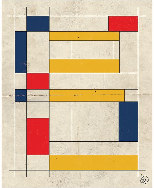 Kathy Ireland Retro Primary Blocks Lines Abstract 24 X 36