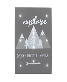 Lighted "Explore Dream Discover" Wall Décor