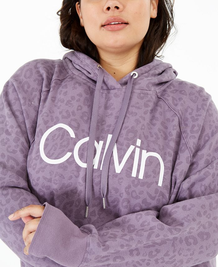 Calvin Klein Plus Size Animal Print Hooded Sweatshirt Macy s