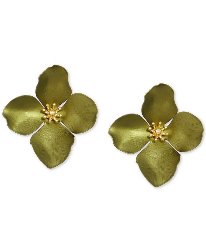 Zenzii Gold-Tone Painted Metal Flower Stud Earrings - Macy's