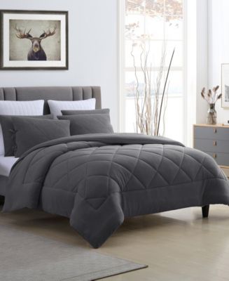 Cathay Home Inc. Fleece and Microfiber Reversible Full/Queen Comforter ...