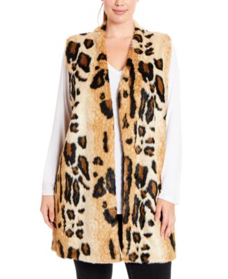 plus size leopard vest