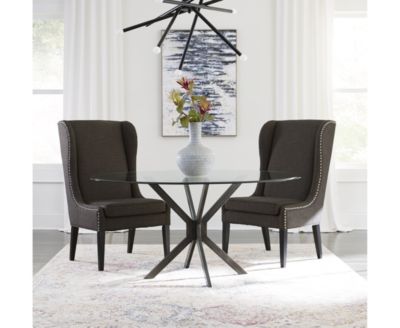 Furniture Deen 54" Glass Top Round Dining Table