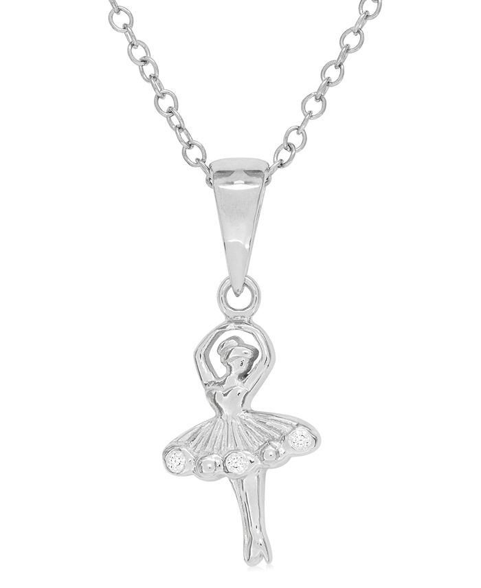 Rhona Sutton - Children's Diamond Accent Ballerina Necklace in Sterling Silver