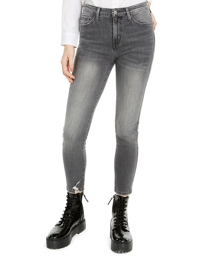 FLYING MONKEY Distressed High-Rise Cropped Skinny Jeans - Macy's