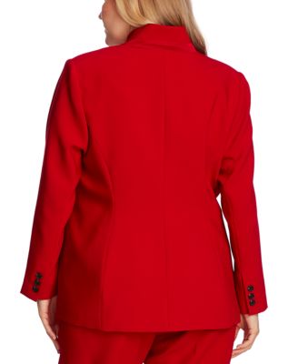 Plus Size One-Button Notch-Collar Blazer