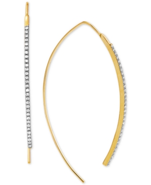 image of Diamond Curved Bar Threader Earrings (1/4 ct. t.w.) in 14k Gold