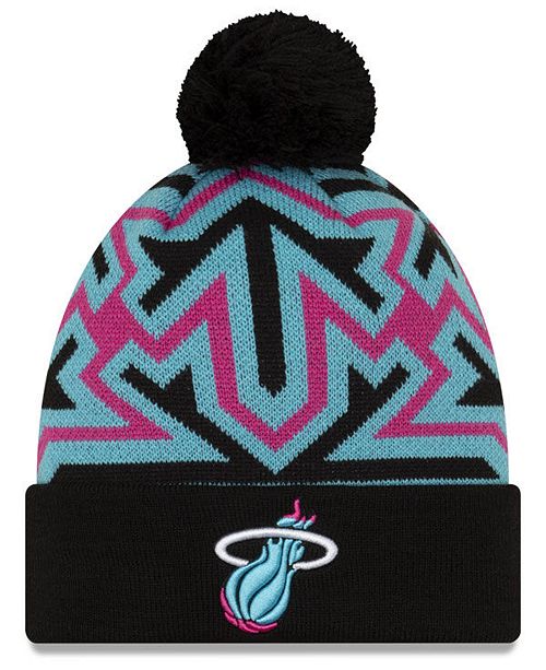 New Era Miami Heat Big Flake Pom Knit Hat Reviews Sports Fan