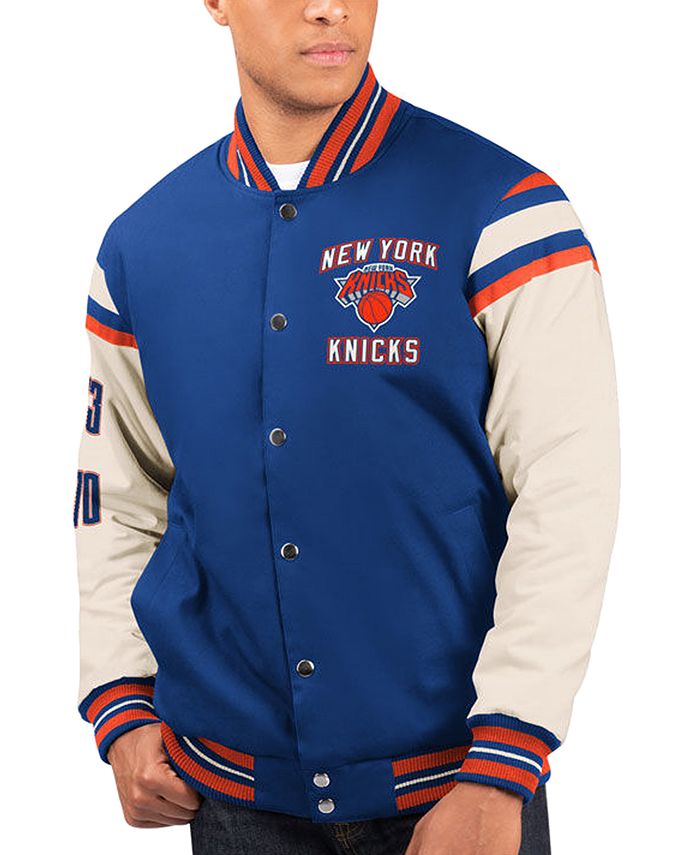 G-III, Jackets & Coats, Mens Nba Varsity Jacket New York Knicks Giii By  Carl Banks Gray Black Large New