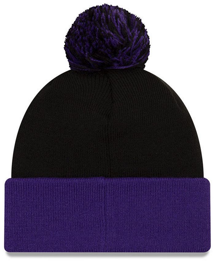New Era Los Angeles Lakers Black Pop Knit Hat - Macy's