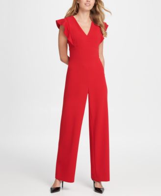 DKNY Ruffle Detail Jumpsuit Macy s