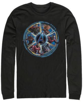 Marvel Men's Avengers Endgame Wheel of Heros, Long Sleeve T-shirt