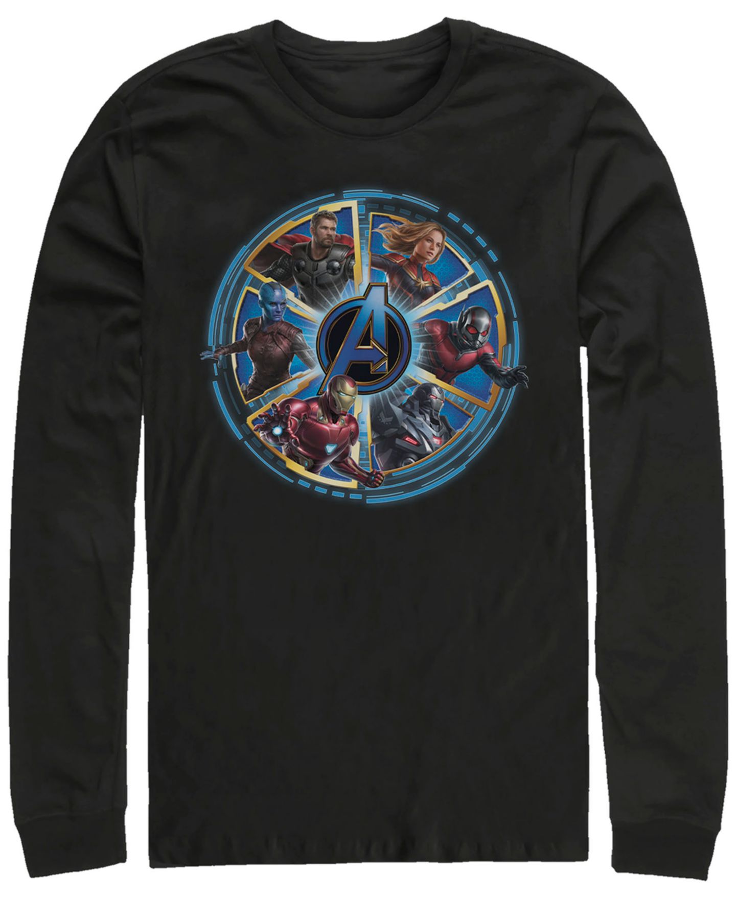 Мужская футболка Fifth Sun Marvel Avengers Endgame Wheel of Heros, Long Sleeve, цвет: Чёрный — фото 2