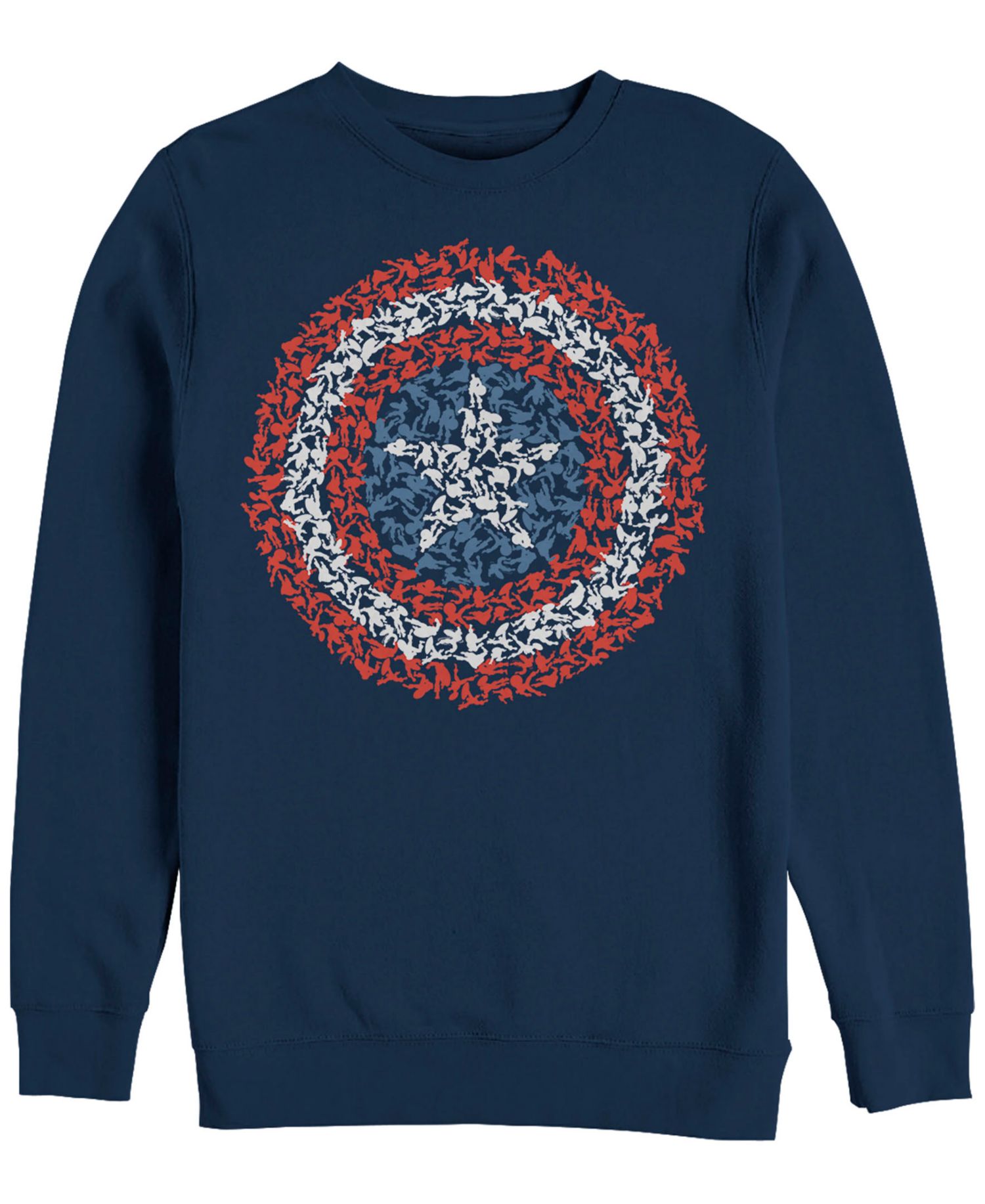 Marvel Men's Captain America Mini Captains Shield Logo, Crewneck Fleece