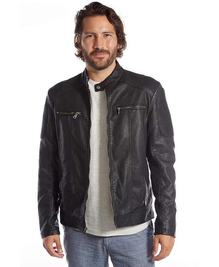 PX Men's Vegan Leather Moto Jacket - Macy's