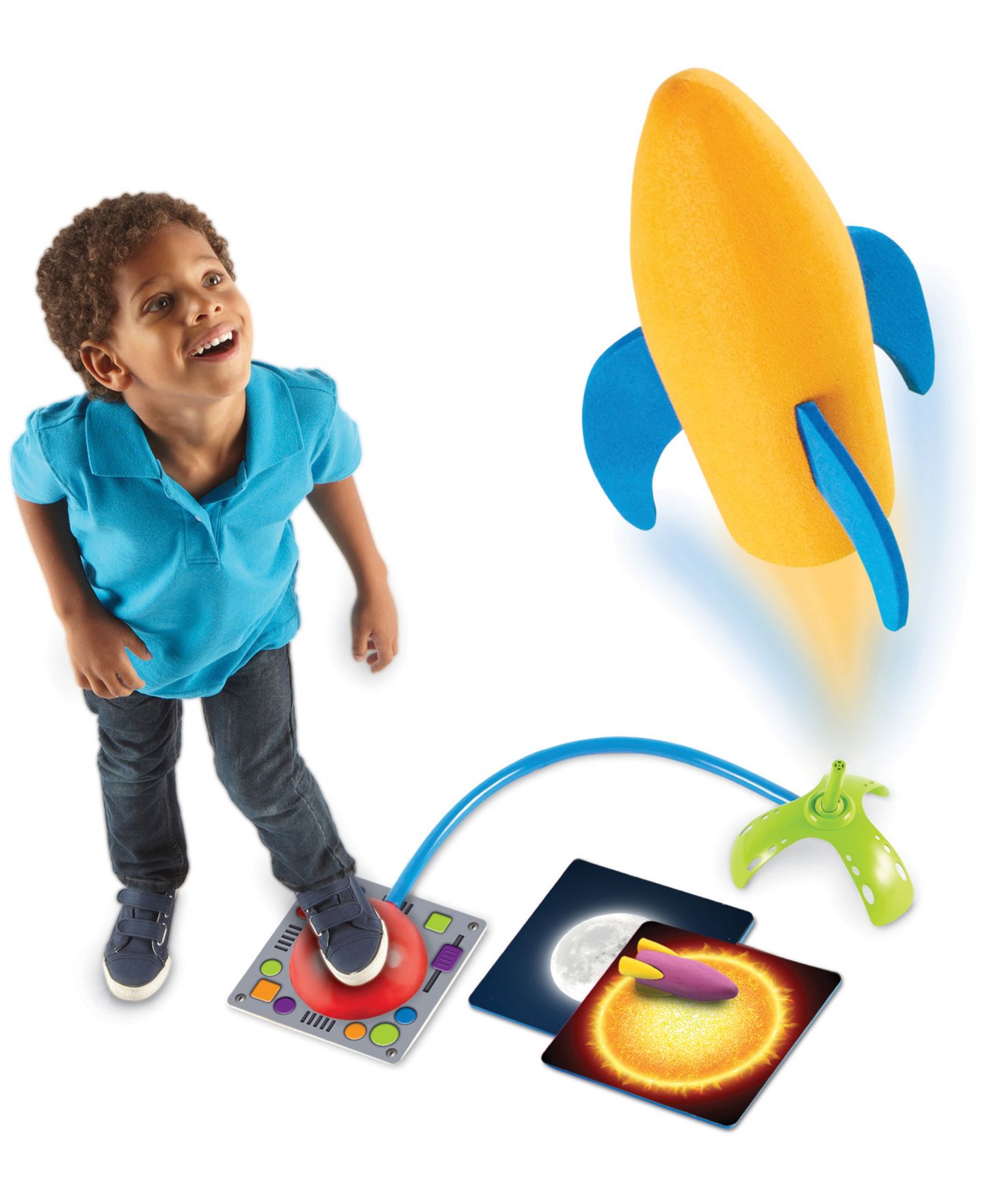 Детские игрушки Areyougame Primary Science Leap Launch Rocket Gross Motor 5-Piece Rocket Launcher, Ages 3+ — фото 2