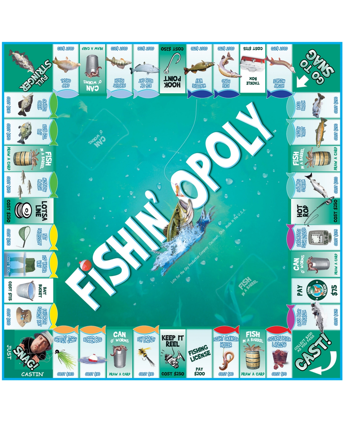 Shop Masterpieces Puzzles Late For The Sky Fishin'-opoly In Multi
