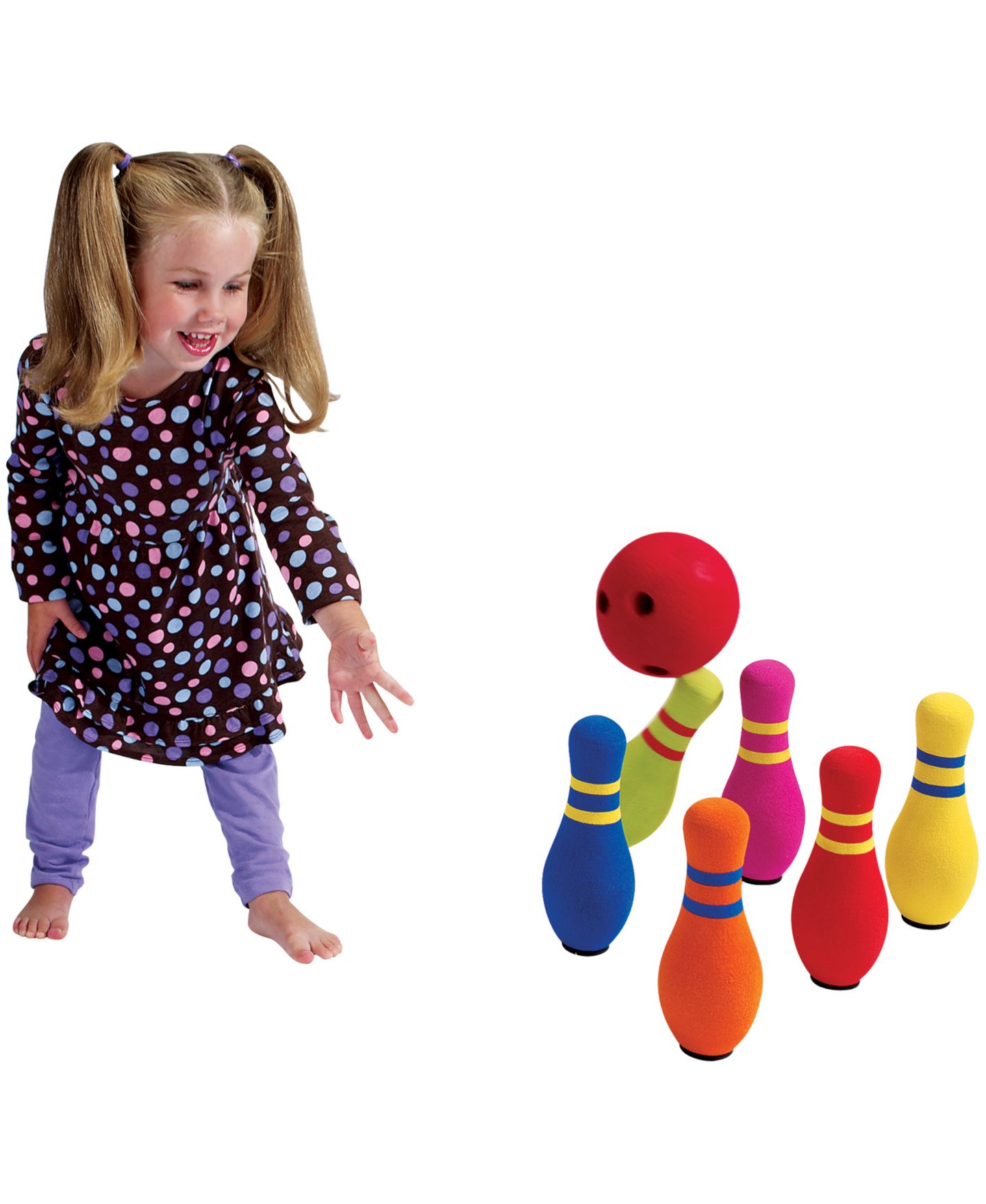 Детские игрушки MasterPieces Puzzles Fundamental Foam Weighted Ball Bowling Set, 6-Piece, Ages 3+ — фото 4